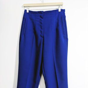 Zara Cropped Cobalt Blue Slim Fit Trousers (Large)
